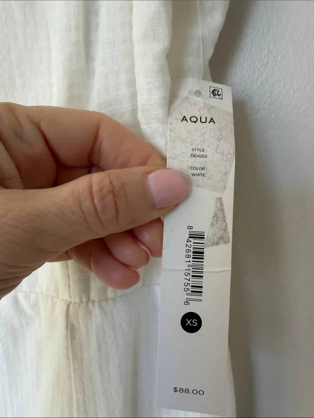 Aqua White Aqua Womens Lace Up Back Short Summer Mini Dress - Picture 4 of 7